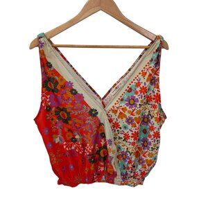 NATURAL LIFE Floral Tank Top - Red and Cream